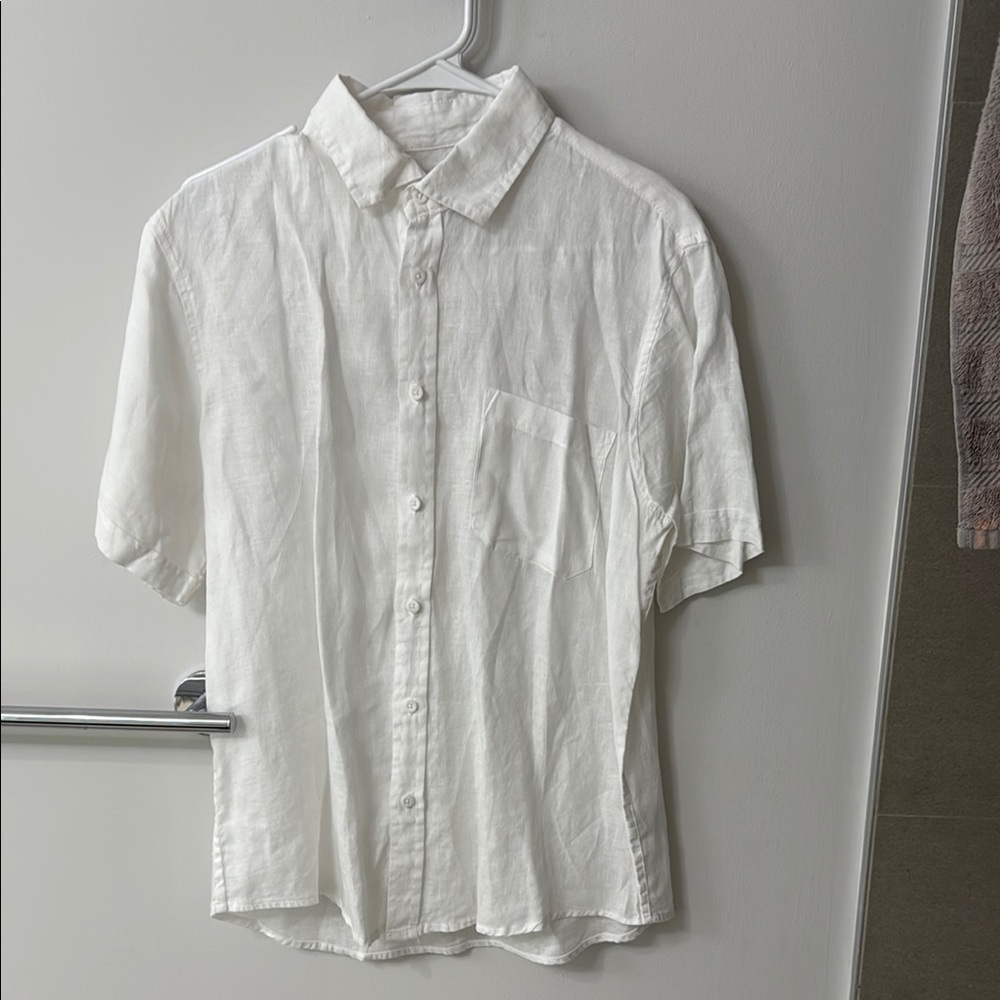 Saks Fifth Avenue White Lightweight Casual Shirt